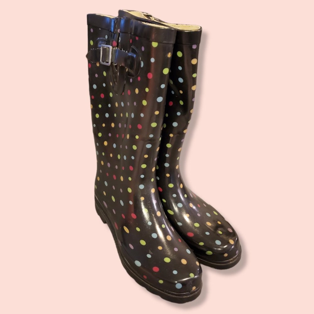 Polka Dot Rain Boot Merona Black